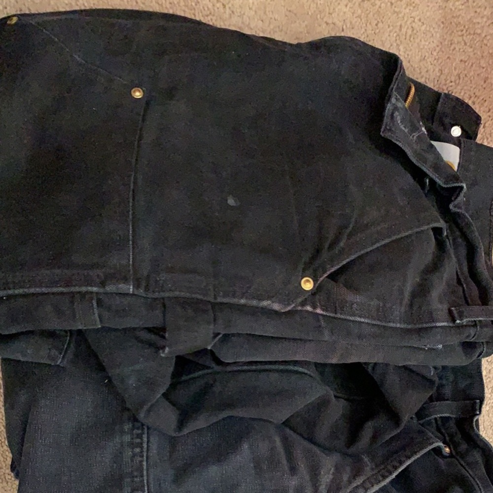 4 pairs black carhartt work pants